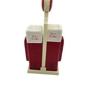 Coca Cola Salt & Pepper Shaker Set Vintage 1993 White Red Gas Pump Station Retro